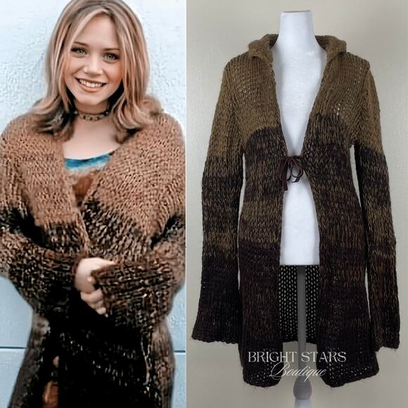 Rare Vintage Knit Ombre Knit Duster Cardigan ASO Mary-Kate Olsen ALT Willow - Picture 1 of 12